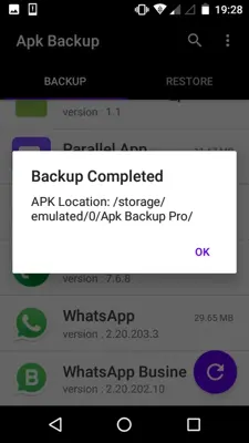 Apk Backup android App screenshot 1